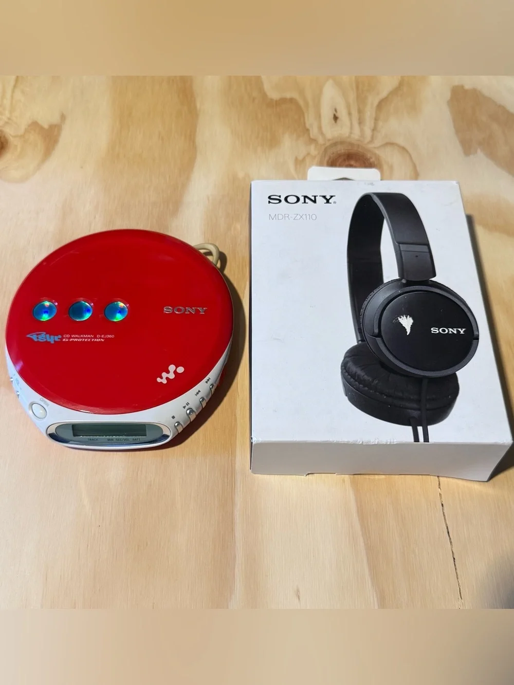 Sony Psyc CD Walkman D-EJ360 G Protection Red Tested Working Read Info Below!